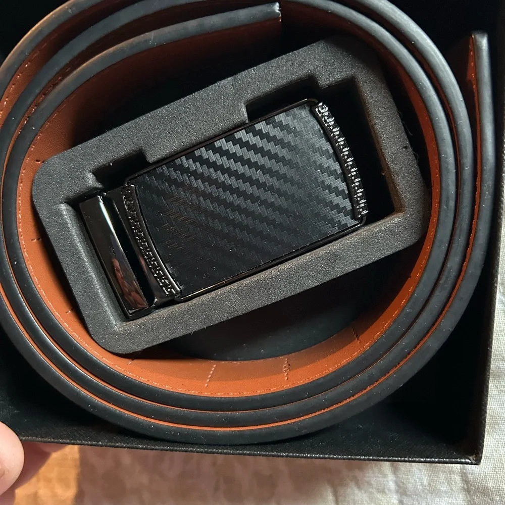 Men's Black and Brown Belt